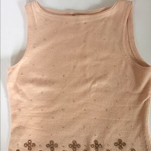 [Ann Taylor] Peach Beaded Vest Sweater: Sz XSP